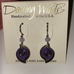 Purple vintage earrings from Helen Georgia never worn!